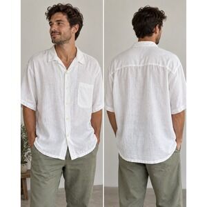 Breakwater Men's XL White Short Sleeve Button Front Shirt